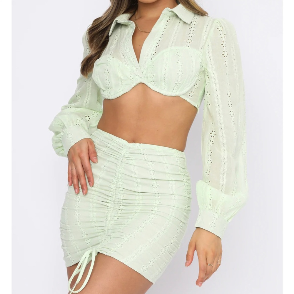 NWT White Fox Boutique matching crop and skirt set
